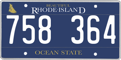 RI license plate 758364