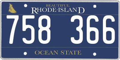 RI license plate 758366