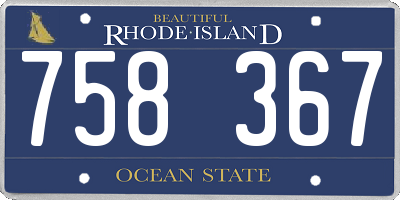 RI license plate 758367