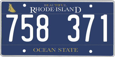 RI license plate 758371