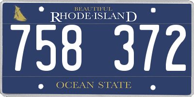 RI license plate 758372
