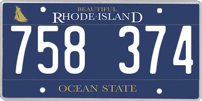 RI license plate 758374