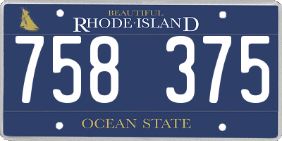 RI license plate 758375