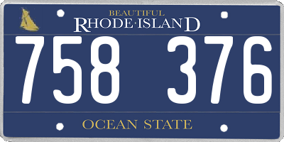 RI license plate 758376