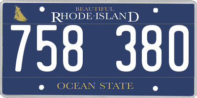RI license plate 758380