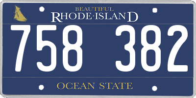 RI license plate 758382