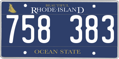 RI license plate 758383
