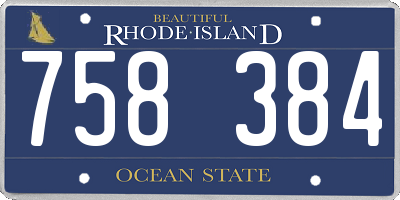 RI license plate 758384