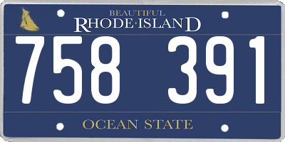RI license plate 758391