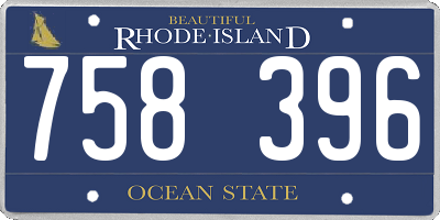 RI license plate 758396