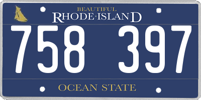 RI license plate 758397