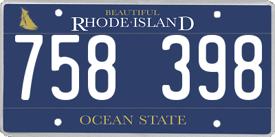 RI license plate 758398