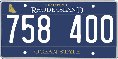 RI license plate 758400