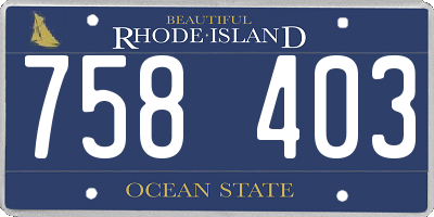 RI license plate 758403