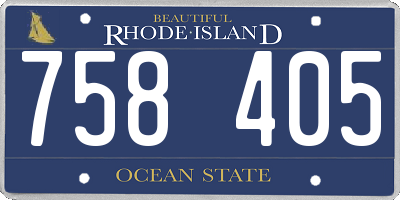 RI license plate 758405