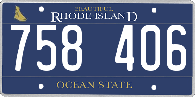 RI license plate 758406
