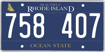 RI license plate 758407
