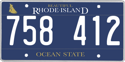 RI license plate 758412