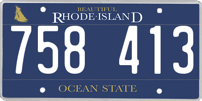 RI license plate 758413