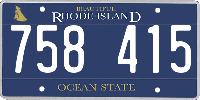 RI license plate 758415