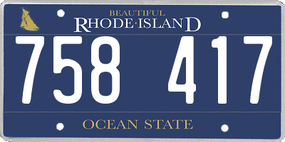 RI license plate 758417