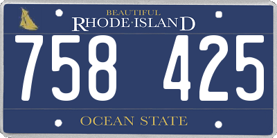 RI license plate 758425
