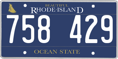 RI license plate 758429