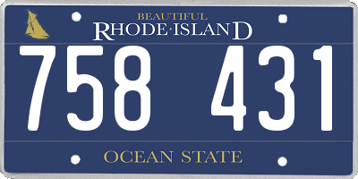 RI license plate 758431