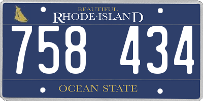 RI license plate 758434
