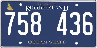 RI license plate 758436