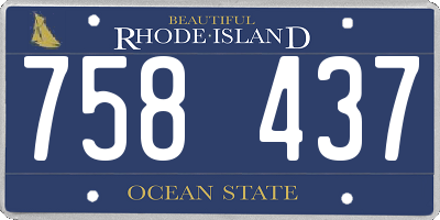 RI license plate 758437