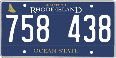 RI license plate 758438
