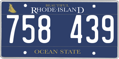 RI license plate 758439
