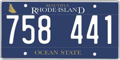 RI license plate 758441