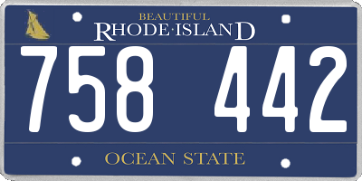 RI license plate 758442