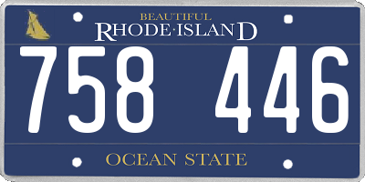 RI license plate 758446
