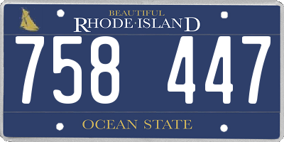RI license plate 758447