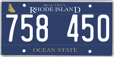 RI license plate 758450