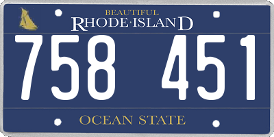 RI license plate 758451