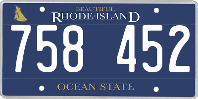 RI license plate 758452