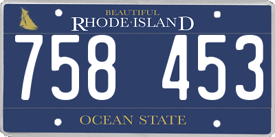 RI license plate 758453