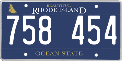 RI license plate 758454
