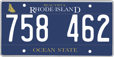 RI license plate 758462