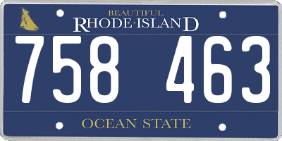 RI license plate 758463