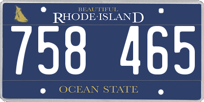 RI license plate 758465