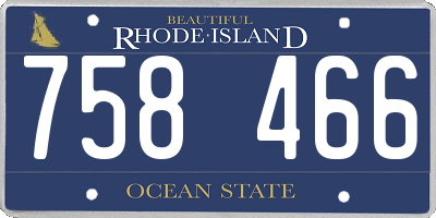 RI license plate 758466