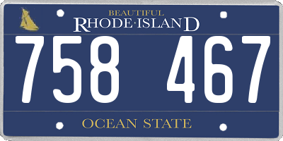 RI license plate 758467