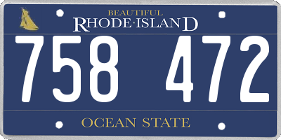 RI license plate 758472