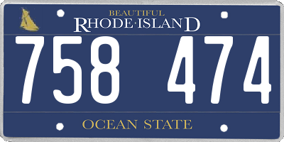 RI license plate 758474
