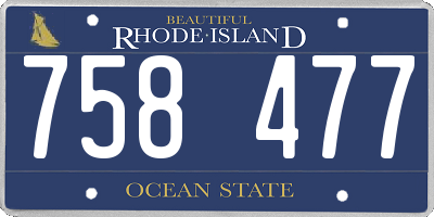 RI license plate 758477